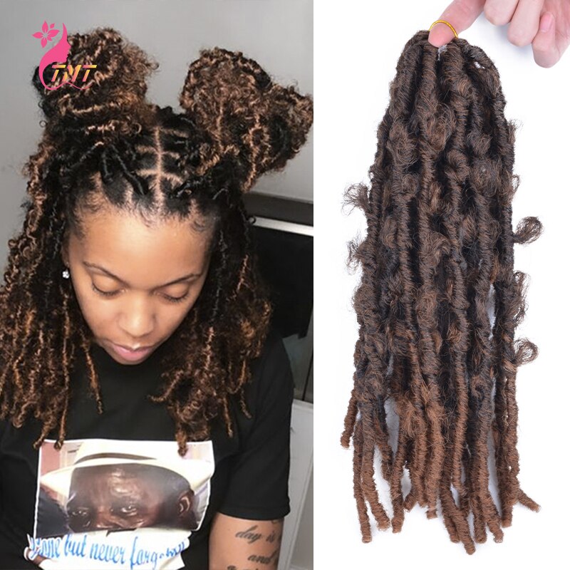 Butterfly Locs Distressed Faux Locs Crochet Braids Hair Pre-twisted Braids Hair Easy Install: butterfly locs 1B30 / 18inches / 6Pcs/Lot