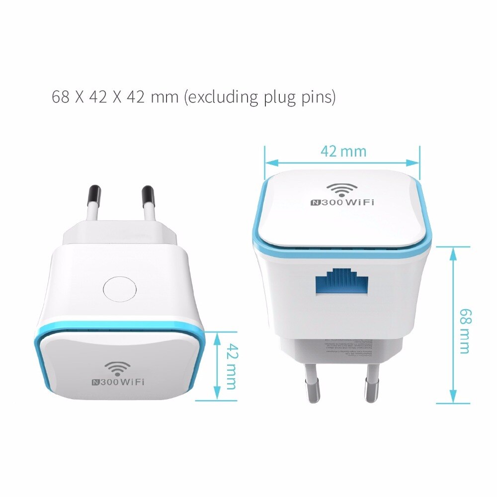 WiFi Range Extender, 300Mbps Wireless Repeater, WiFi Signal Booster, 2.4GHz, EU Plug Type Meross MRE120