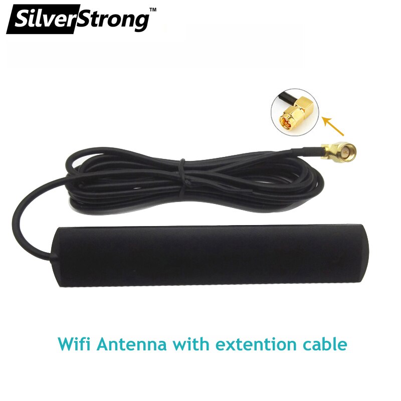 Universal 2.4Ghz/4dBi SMA Male Connector 4G Wifi Antenna with Extention Cable for Android Car Radio