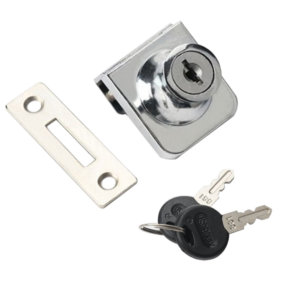 Durable In Use Sliding Window Display Cabinet Showcase Lock Glass Door Lock With Keys, Easy To Install No Need Drill