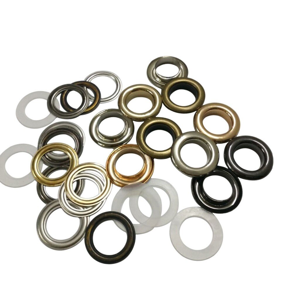 50 stk./parti 28mm runde metal-messing-øjer med spændeskive metalgennemføringer guld/nikkel/sort/bronze-farve øjer -28mm