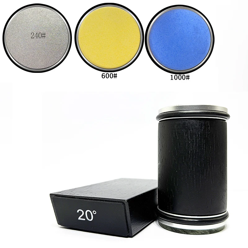 Rolling Knife Sharpener Magnetic Knife Holder Diamond Sharpening Stone 15 & 20 Degree Roller Sharpening for Kitchen Knives Tool: Chocolate