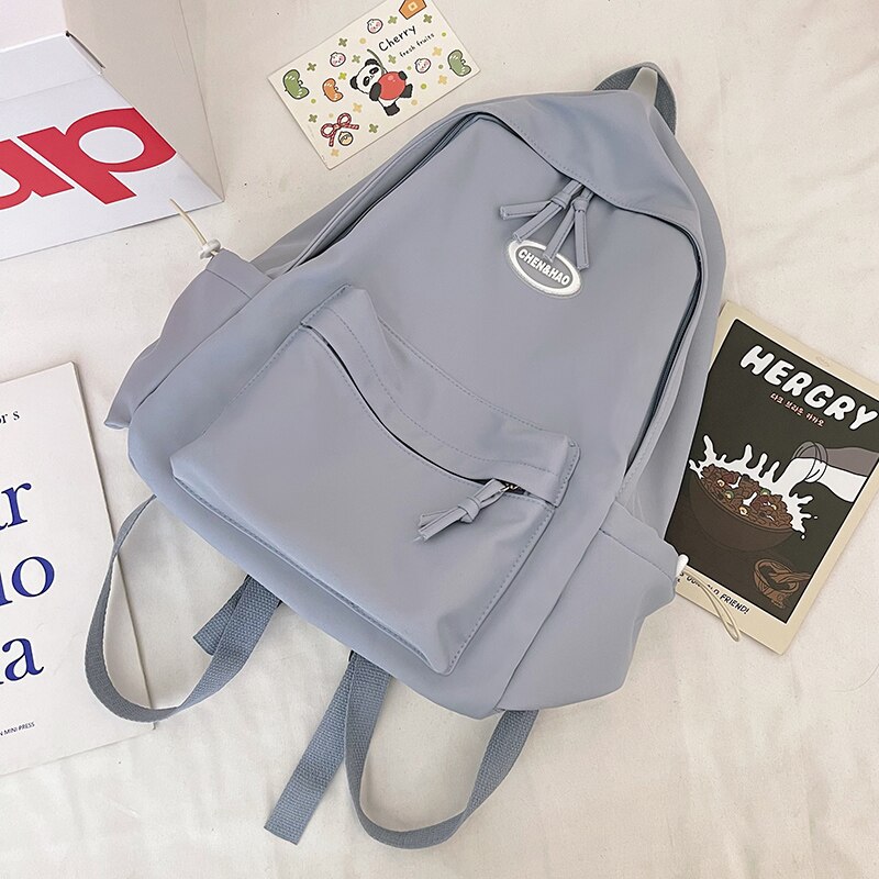 Kobiety plecak nastoletnie dziewczyny Kawaii nylon tornister kobiet student torba na ramię tornister koreańnarty styl stałe Bagpack książka Mochila: niebieski / nie pendant