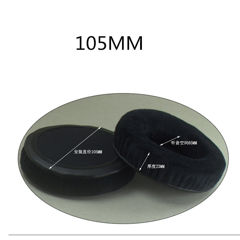 Interchangeable Black Velvet Earphone Set 60 65 70 75 80 85 90 95 100 105 110 115 120 MM Ear Pad Ear Pads Cushions 23 AugZ5: 105MM