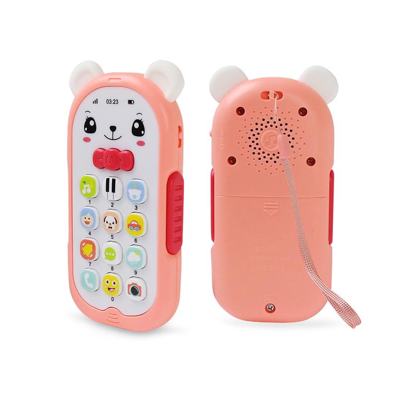 Baby Cell Phone Toy with Lights and Music Musical Phone Toy Early Learning Educational Mobile Phone Toys for kid: Pink