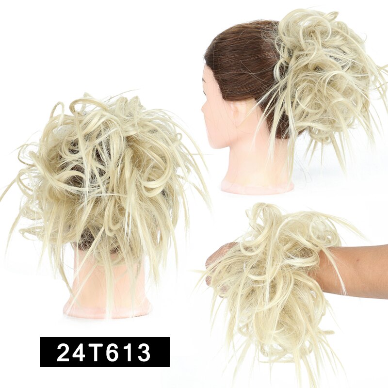 Werd Rommelig Haar Ring Fiber Synthetische Hittebestendige Pruik Broodje Krullend Elastische Haarband Dames Mode Haar Ring Natuurlijke Pruik: 4/30HL
