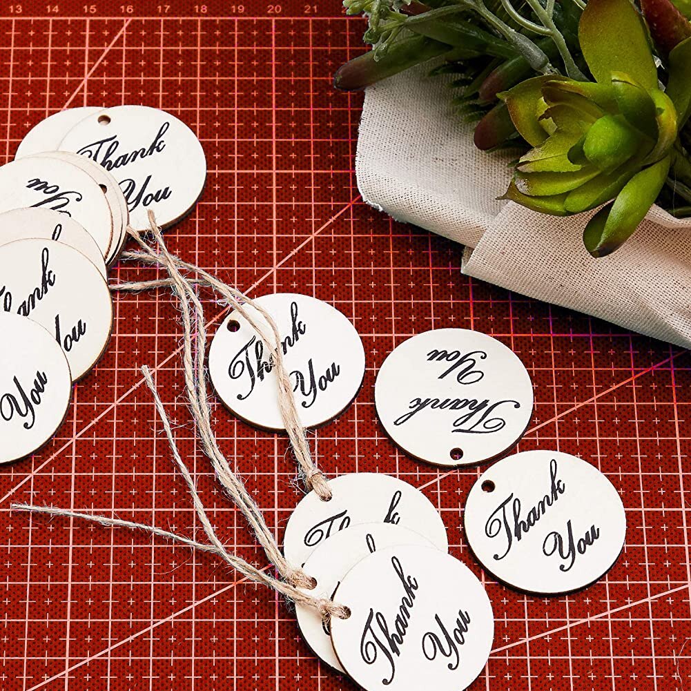 50/100pcs Round Pack Wooden 2cm 3cm 4cm 5cm Circles Natural Discs Blank Signs Crafts Wedding Party Label Hang Tag Cards