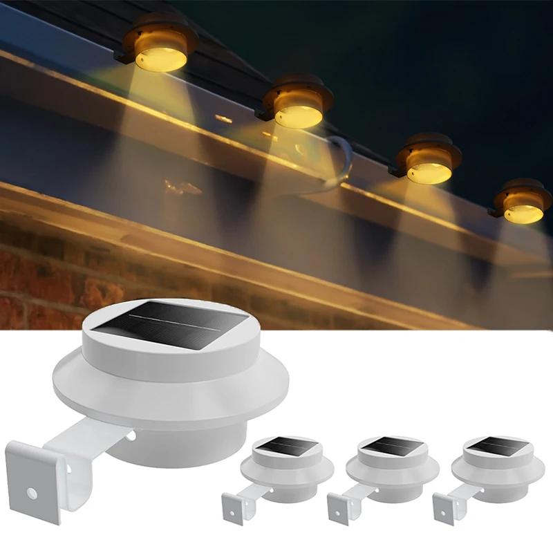 Solar Gutter Lights Outdoor Decorative LED Fence Lights,Lighting Railing,Exterior Wall,Deck,Garden Path,Backyard Sidewalk,Patios