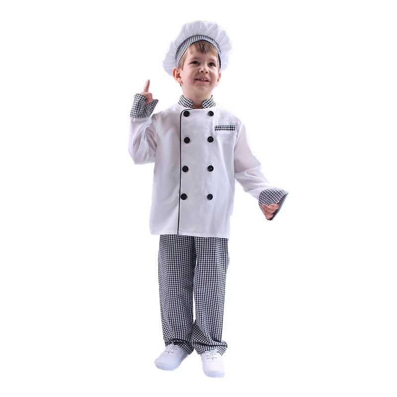 Halloween enfants carnaval cuisine Chef uniforme enfants cuisine cuisson restauration jeu de rôle Costume scène fête Service alimentaire vêtements: Default Title