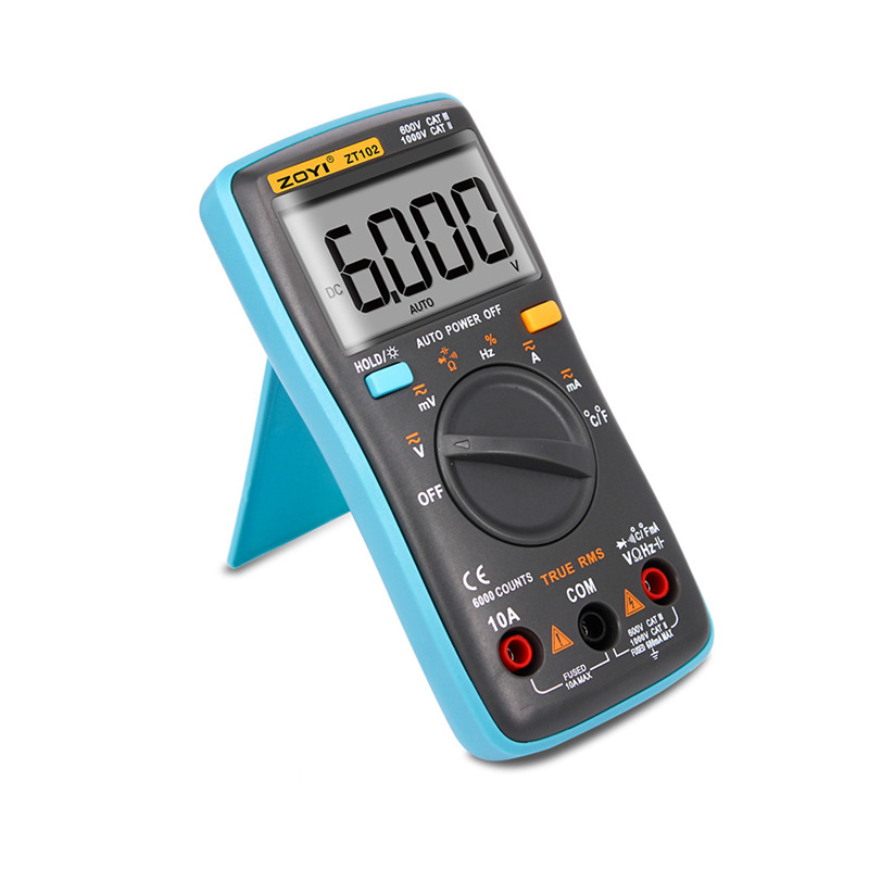 ZOYI ZT101/ZT102/ZT102A Digital Auto Range Portable Multimeter 6000 counts Backlight Ammeter Voltmeter Ohm
