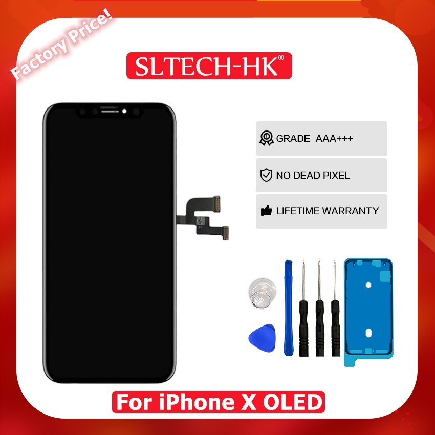 Aaa+++ display für iphone x oled-bildschirm-ersatz, lcd mit touchscreen, true tone, keine pixelfehler.