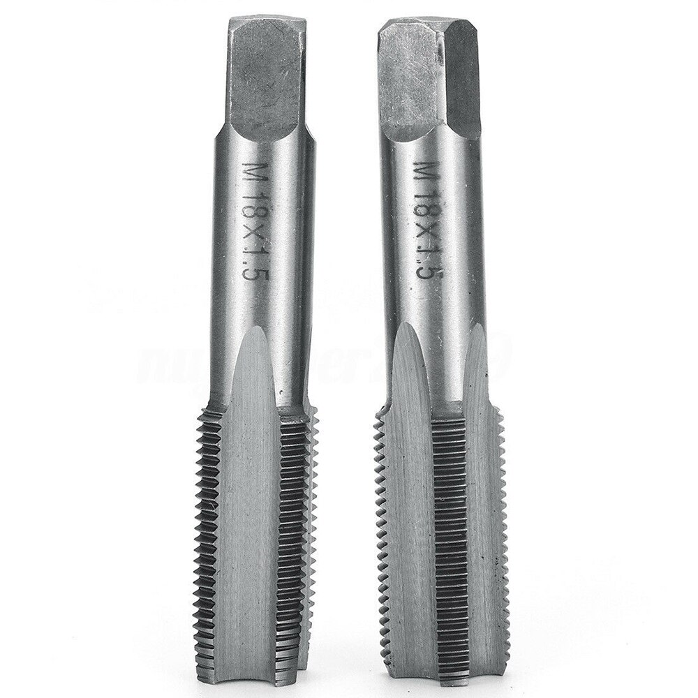 1 Pair HSS Thread Hand Taps Straight Fluted Fine Thread Metric Tap Die Set Hand Threading Tool M12 M14 M16 M18 M20 Household