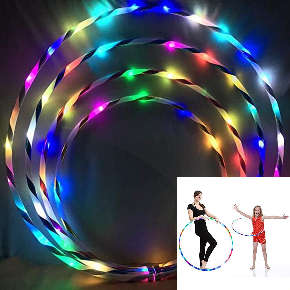 24LEDs Lights Fitness Circle Colorful LED Fitness Weight Loss Circle for Dancing Show Performance H7JP