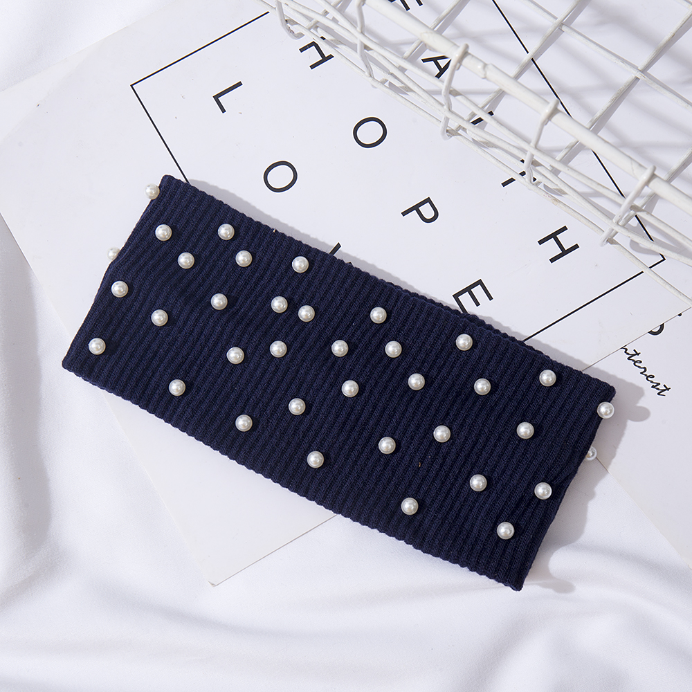 Bandeaux élastiques avec nœud pour femmes, bandeaux avec perles, turban, bandana, coiffure chaude, accessoires pour cheveux, sauna, automne, hiver: Violet