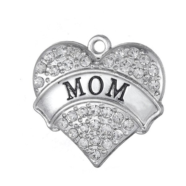 Mein form Großen Herzen Big Sis Nahen Sis Wenig Sis Baby Sis Mom Nana Schwester Kristall Strass Anhänger Charms 5 stücke: Mom