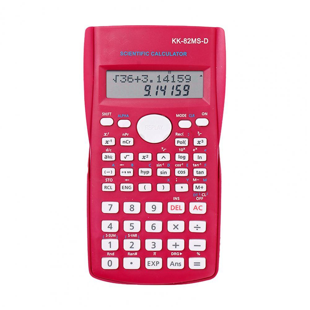 Student Calculator 2-Line LCD Screen Multiple Models Plastic Mathematical Mini Electronic Calculator for School: Rose Red