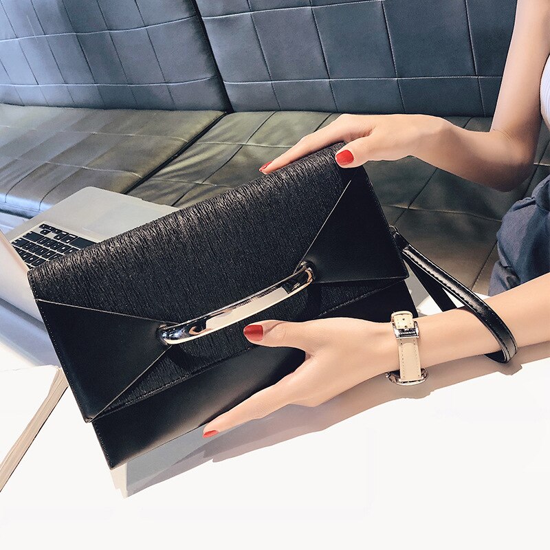 Clutch Bag Vrouwen Koreaanse Stijl Stijl Cool Handtas Clutch Bag Schouder Messenger Bag: black