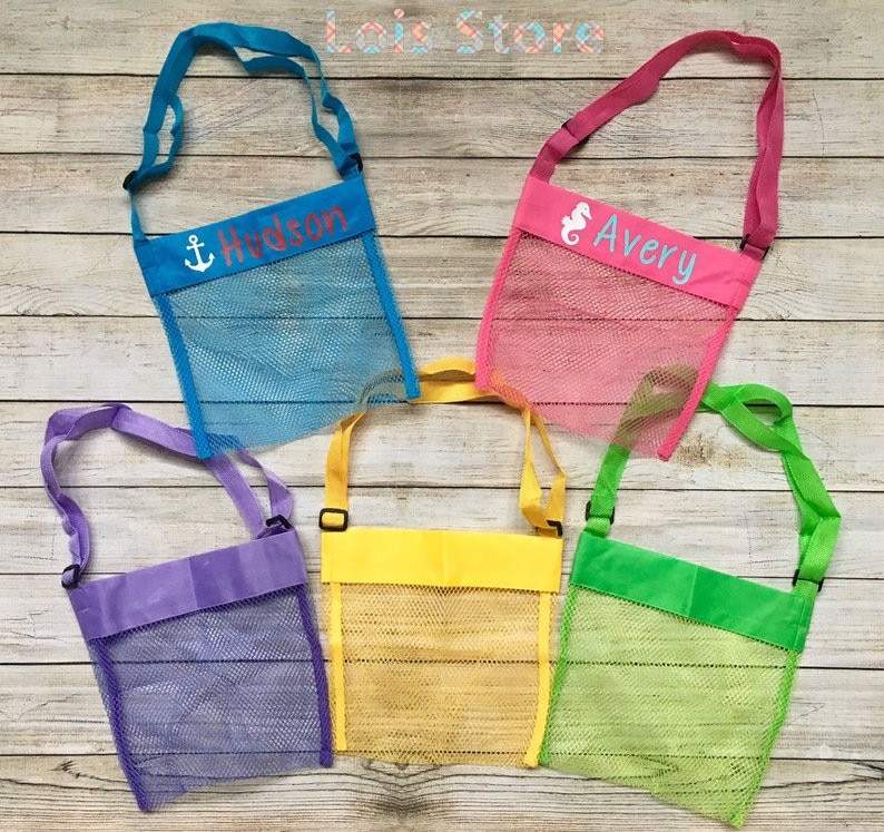 1 Pc Zomer Kids Netje Draagbare Kids Zand Shell Collectie Tas Kinderen Zandbak Speelgoed Vouwen Strand Tote Bag