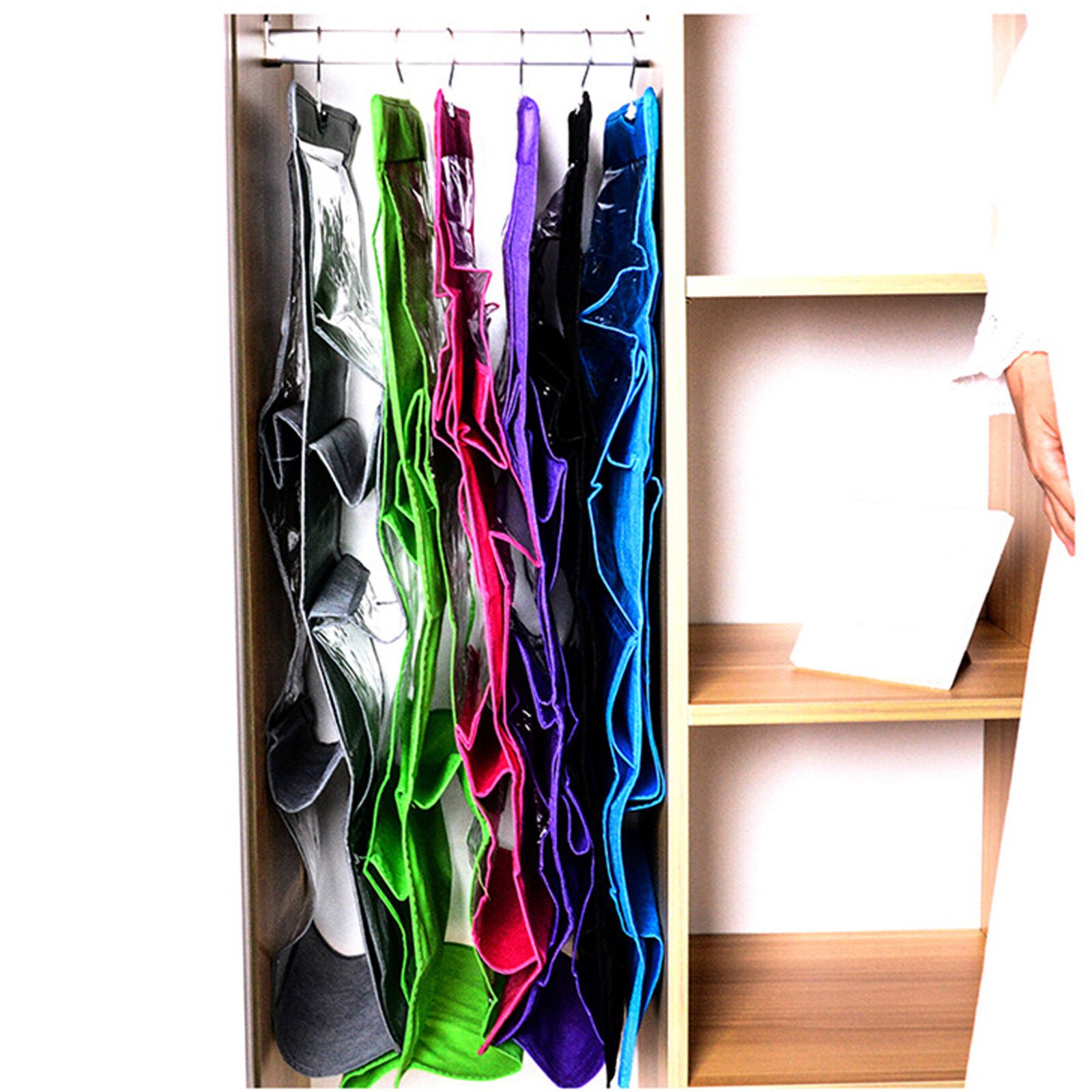 25 #6Pocket Huishoudelijke Grote Capaciteit Opknoping Tas Сумка Purse Bag Tidy Organizer Huishoudelijke Duurzaam Opslag Garderobe Kast hanger