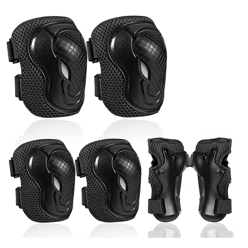 Kinderen Knie Pads,6 In 1 Elleboog Pads &amp; Pols Guards &amp; Knee Pads, voor Rolschaatsen Inline Schaatsen Skateboard Fiets: Default Title