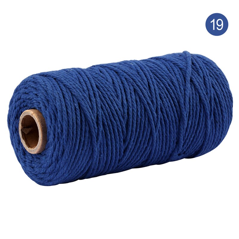 Cordon coloré 100% coton de 3mm, cordelette pour macramé artisanal, accessoire décoratif pour de mariage, 100 mètres/rouleau: color 19