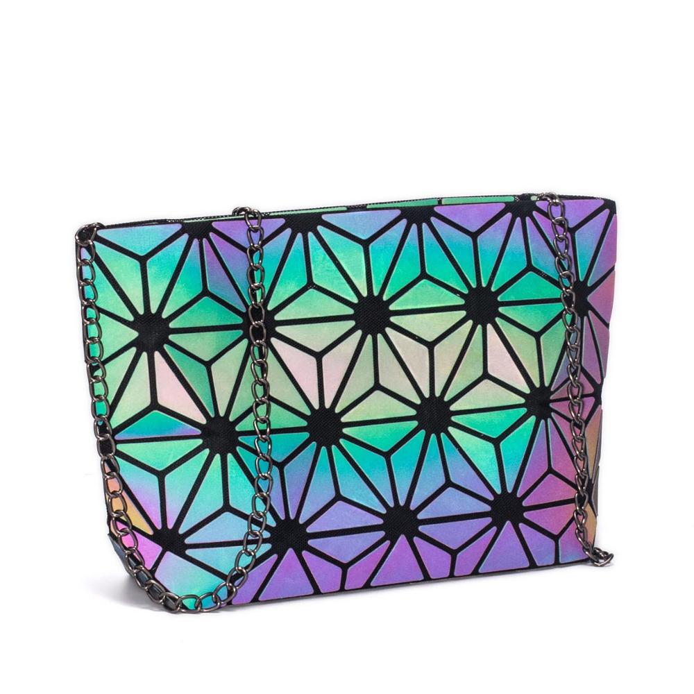 Messenger Tas Vrouwen Keten Zak Lichtgevende Geometrische Sling Bag Sac Femme Schouderband Vrouwelijke Bolsas Feminina: 6