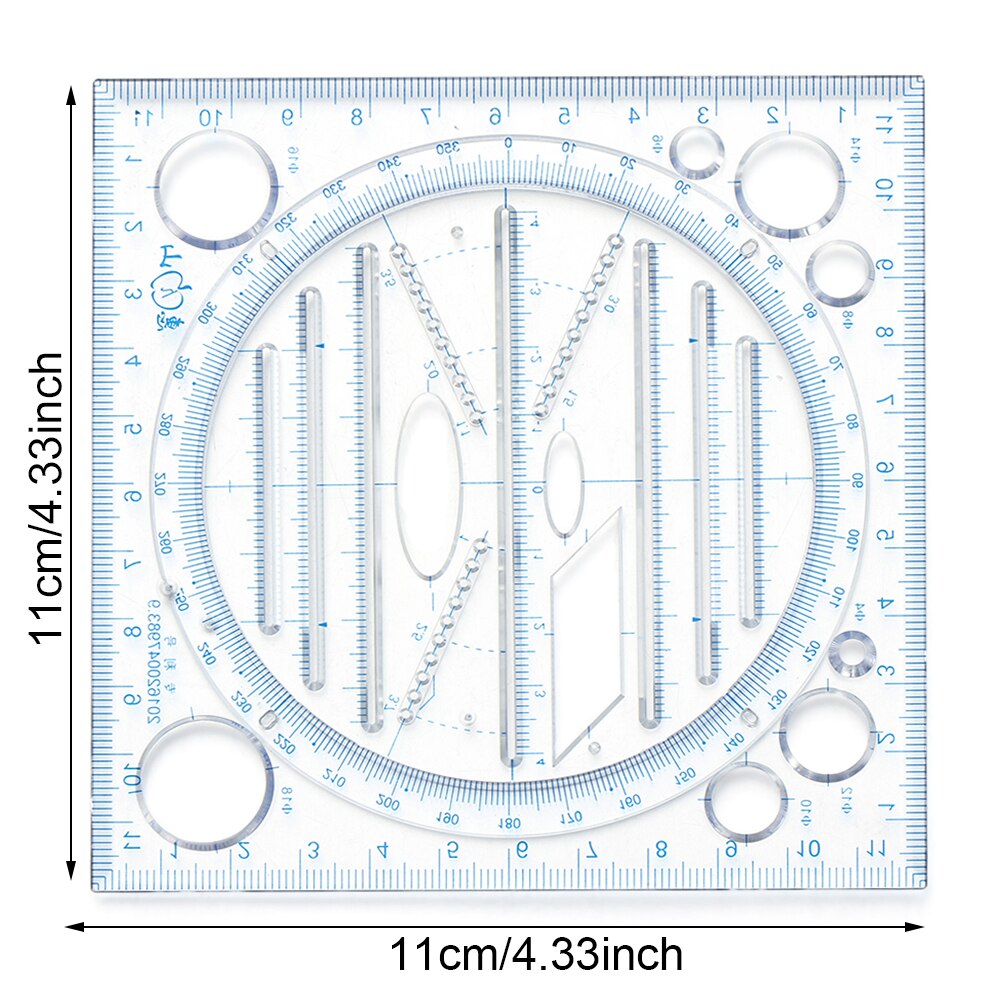 Règles de mesure à dessin rapide Kaleidoscope, 1 pièce, géométrique multifonctionnel, dessin , fournitures scolaires et de bureau pour étudiants