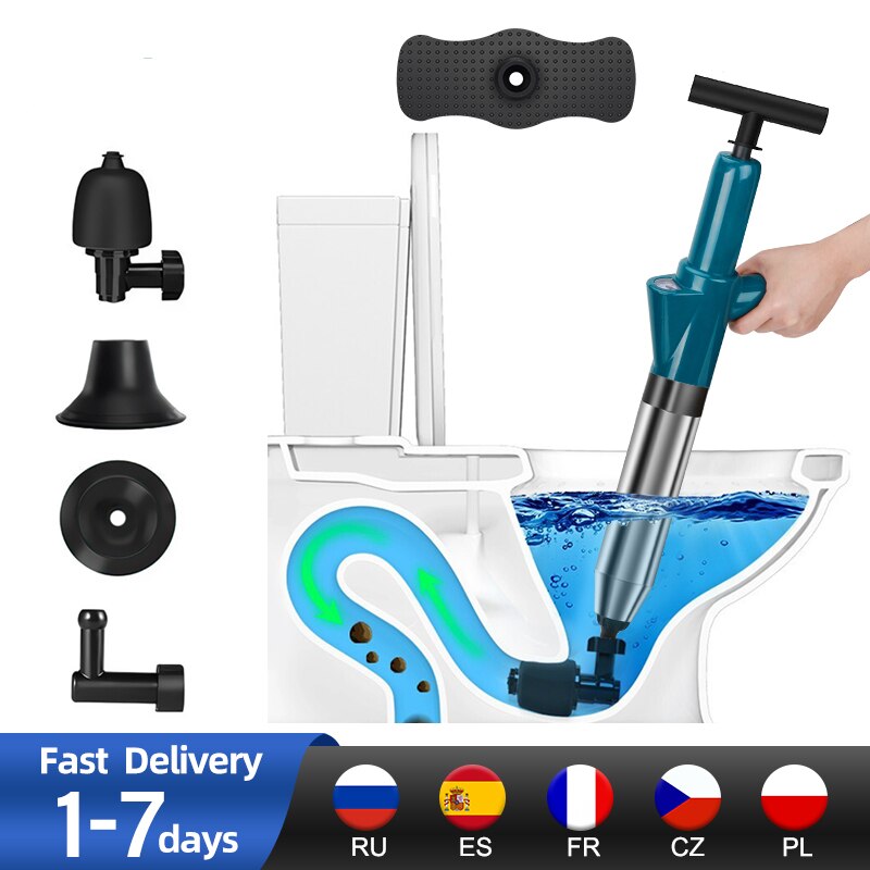 High Pressure Drain Plunger Dredge Clog Remover Air Drain Blaster Toilet Plunger for Bath Toilets Bathroom Shower Sink Bathtub