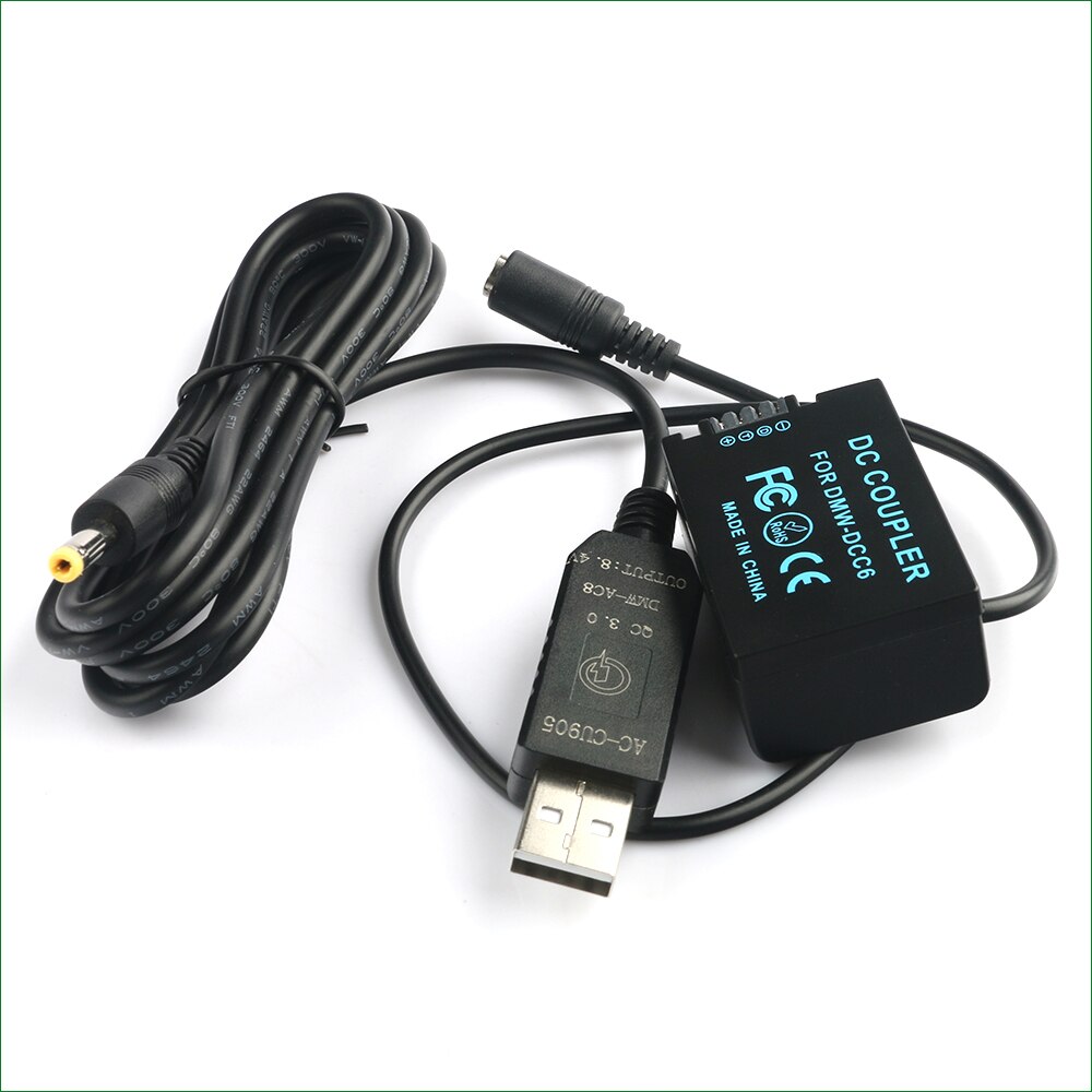 DMW-BMB9 Dummy Battery DMW-AC8 DMW-DCC6 DC Coupler for Panasonic DC-FZ80 DC-FZ81 DC-FZ82 DC-FZ83 DC-FZ85