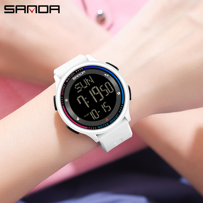 SANDA 6158, Teenager, Studenten, modisch, digitales Uhrwerk, Handuhr, trendig, wasserdicht, draussen-Sportmodus, freundlicher-Armbanduhr