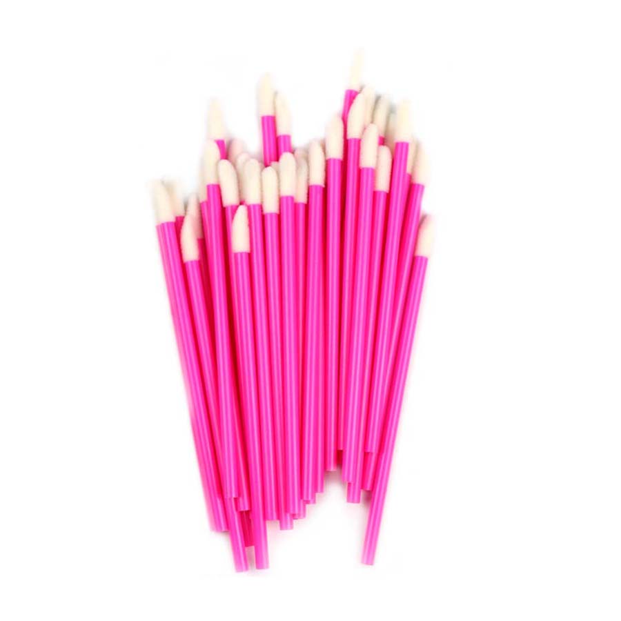 50/100 Pcs Disposable Lip Brushes synthetic Hairbrush full size Lipsticks Lipbrush Make up Brushes Cosmetic Makeup Tools: Rose / 50PCS