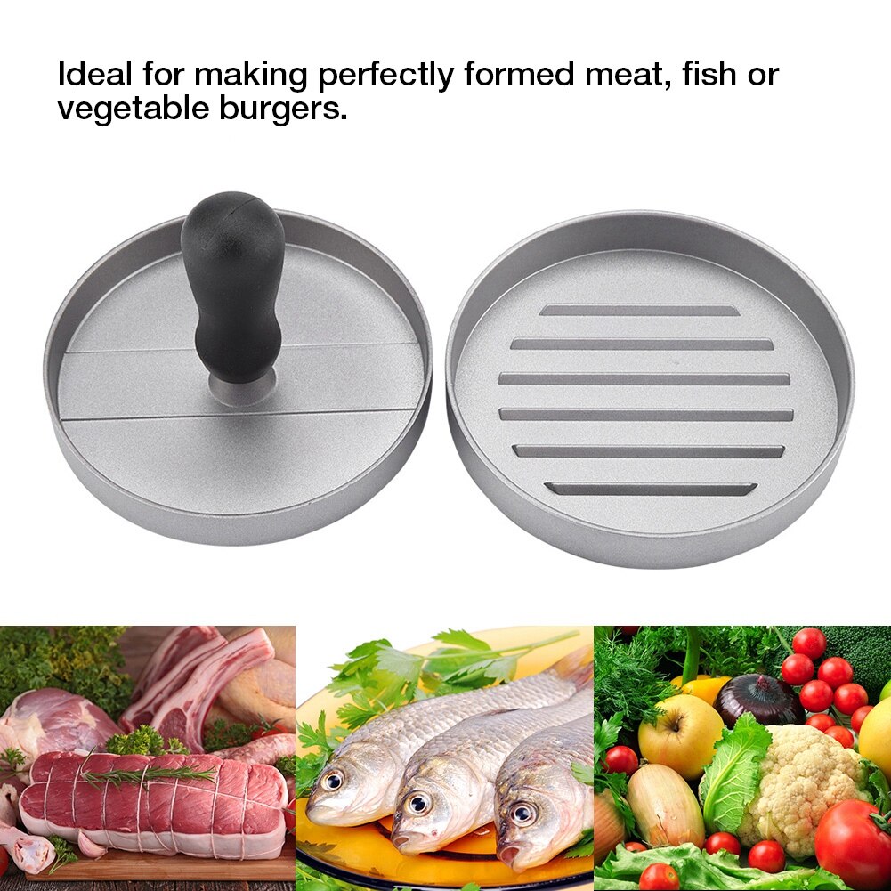 Köttfärspress form hamburgerformmaskin rund köttfärs bbq hamburgare köttpajpressning modelleringsverktyg