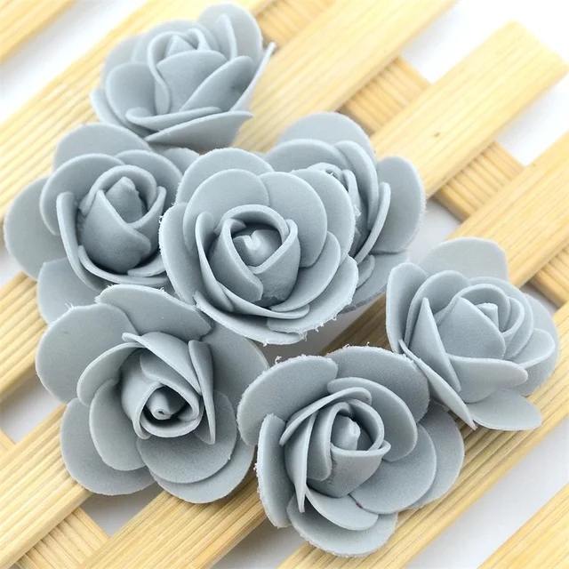 Rosa de espuma de 3cm para oso, flores artificiales, Caja de Diy, decoración de boda, Navidad, hogar, 20 colores, 50/100/200/500 piezas: M / Verde