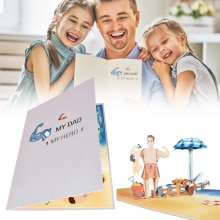 Happy Fathers Day Card 3D Pop-Up Birthday Cards For Dad Handmade Greeting Card With Envelope Festive Supplies Cards
