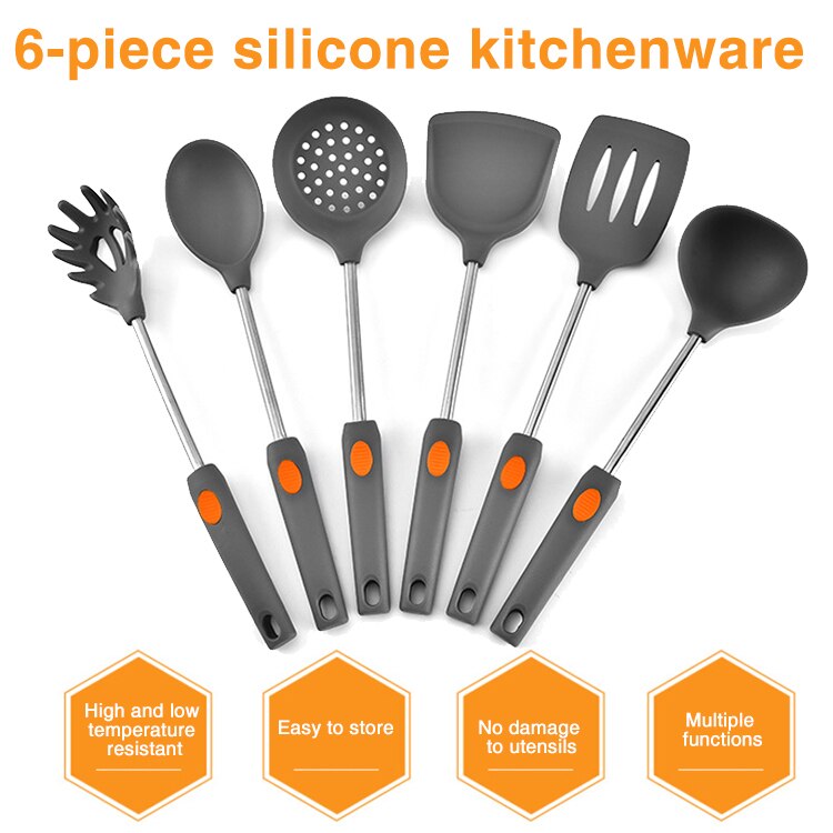 Silicone Kitchen Cooking Utensils Non-stick Heat-resistant Tools Kitchen Accessories UND