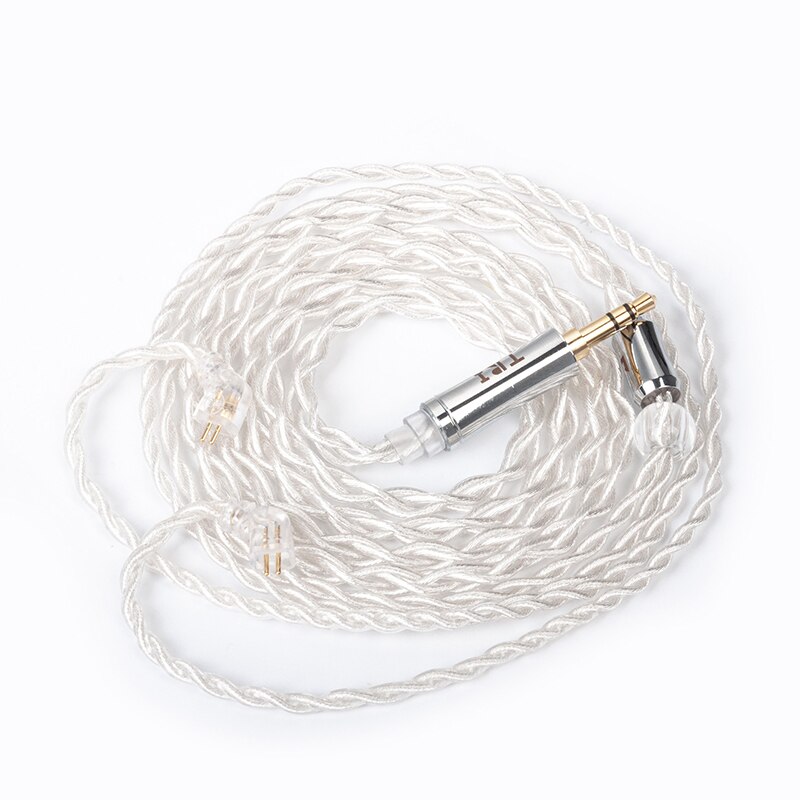 TRI Through 4 Core High purity 5N Single Crystal Copper winding cable 2pin/MMCX/QDC/TFZ with 2.5/3.5/4.4 Connector KS2: TFZ 3.5MM