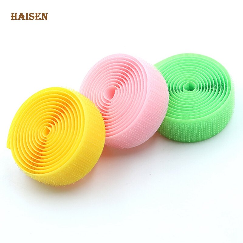 Haisen,Solid Color Soft Nylon Hook and Loop Adhesive Fastener Tape,Magic Tape, Sewing Accessories For Clothe/ Bag/ Shoe/AB Stick