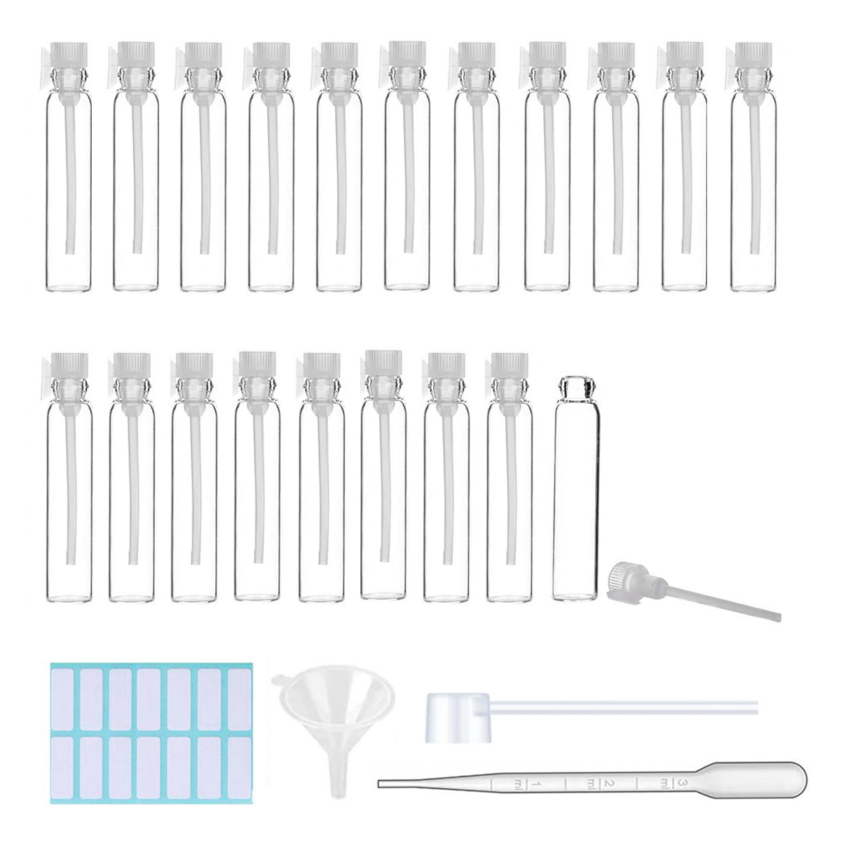1ml/2ml/3ml/5ml Empty Mini Glass Perfume Small Sample Vials Perfume Bottle Laboratory Liquid Fragrance Test Tube Trial Bottle: Blue