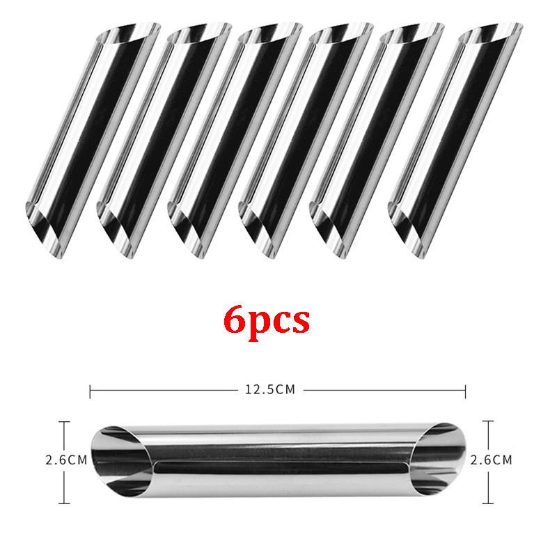 5/6/10pcs Conical Stainless Steel Mold Practical Croissant Mold Ice Cream Crispy Mold Cookie Cookie Tool Baking And Pastry Tool: 6pcs 12.5-2.6cm