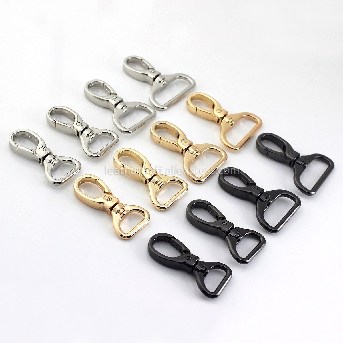 1pcs Metal 4 Sizes Snap Hook Trigger Lobster Clasps Clips Flat Bottom Spring Gate Leather Craft Pet Leash Bag Strap Belt Webbing