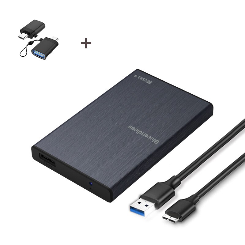 HDD Case 2.5” SATA HDD Enclosure USB 3.0 External HD 2Tb HDD Box Type C 3.0 Case Desktops Laptops External Hard Drive: U23T Grey CU01