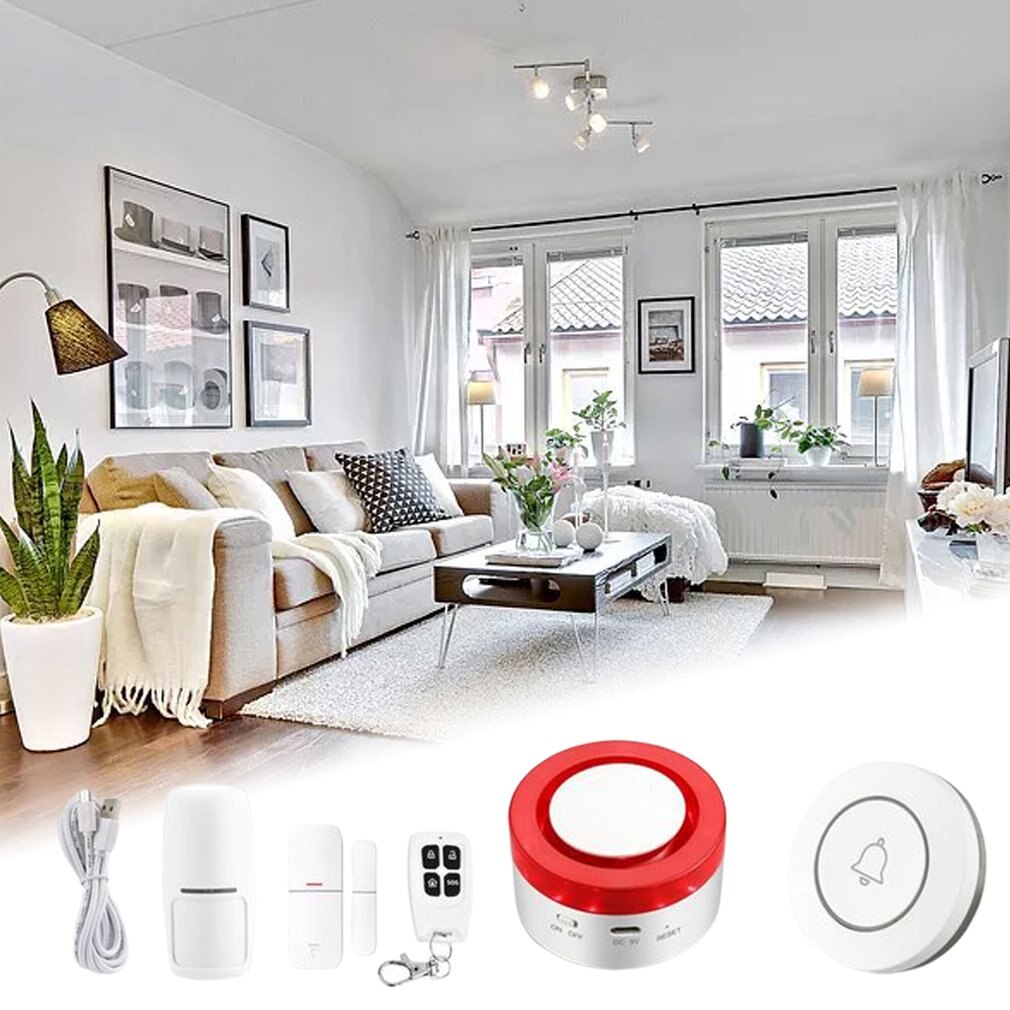 4pcs Tuya Intelligent Gateway Sound Light WIFI Three-in-one Intelligent Smart Wi-Fi Anti-Theft Alarm Host Motion Sensor