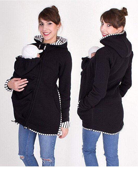 Katoen Vrouwen Moederschap Carrier Baby Houder Jas Kangoeroe Carrier Baby Houder Jassen Hoodies Uitloper Zwangerschap Vrouwen Jas 2