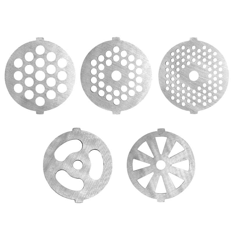 5 Piece Stainless Steel Meat Grinder Plates Discs for Food Chopper and Meat Grinder Machinery Parts