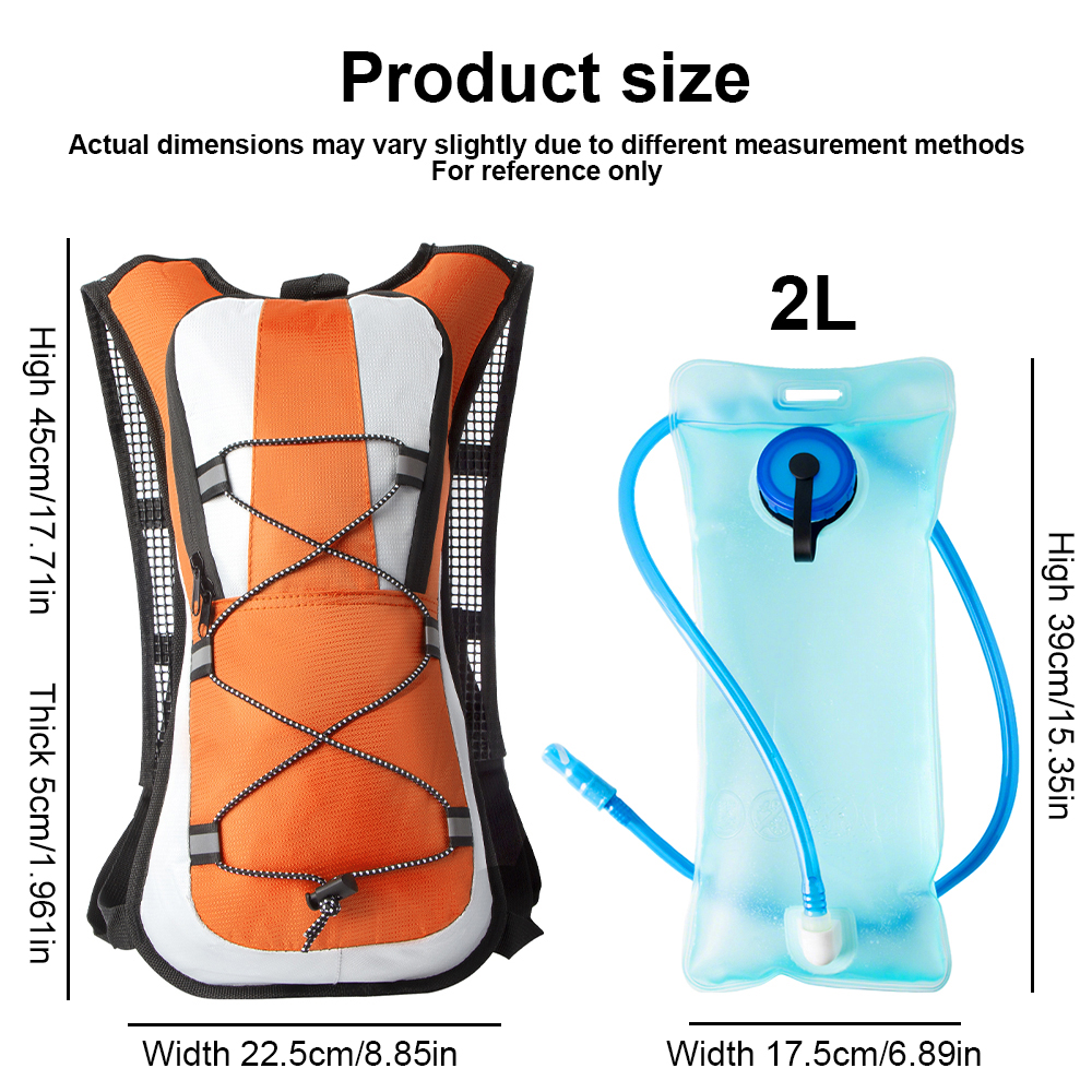 Trinkrucksack Trinkrucksack mit 2 l Wasserblase, leichter isolierender Wasserrucksack zum Radfahren, Wandern, Laufen, Klettern