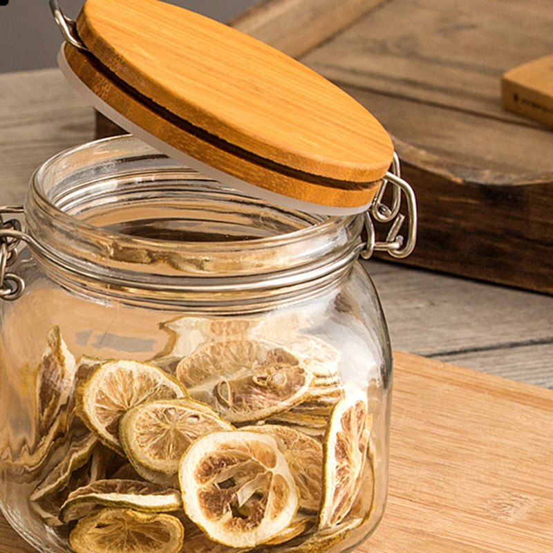 Couvercle en bois naturel | Bouteille de stockage en verre, confiture de citron miel scellé, récipient d'aliments marinés, accessoires de cuisine, caddie de thé pour la maison
