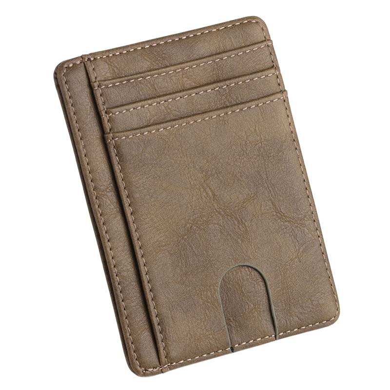 Rfid Men Women Small Bank Travel Leather Business Card Case Slim Lightweight Front Packet Wallet: E