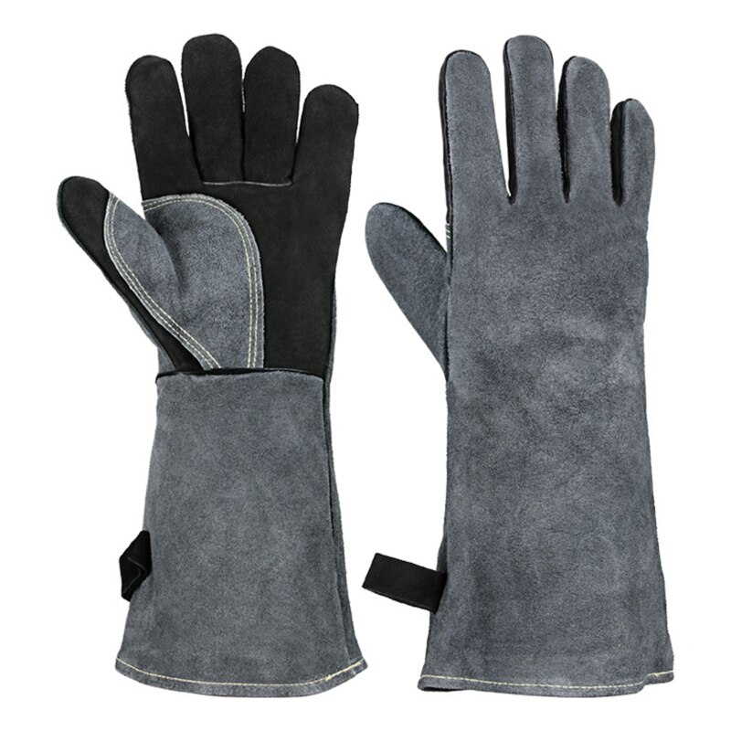 Leather Welding Gloves 932℉(500℃) for Pot Holder,Animal Handling Glove,BBQ,Oven,Grill,Fireplace Flame Retardant