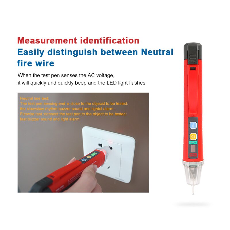 UNI-T test pencil Multimeter Tester AC / DC Meter With Light Non-contact Intelligent Power Supply UT12S Current Volt Pencil Test