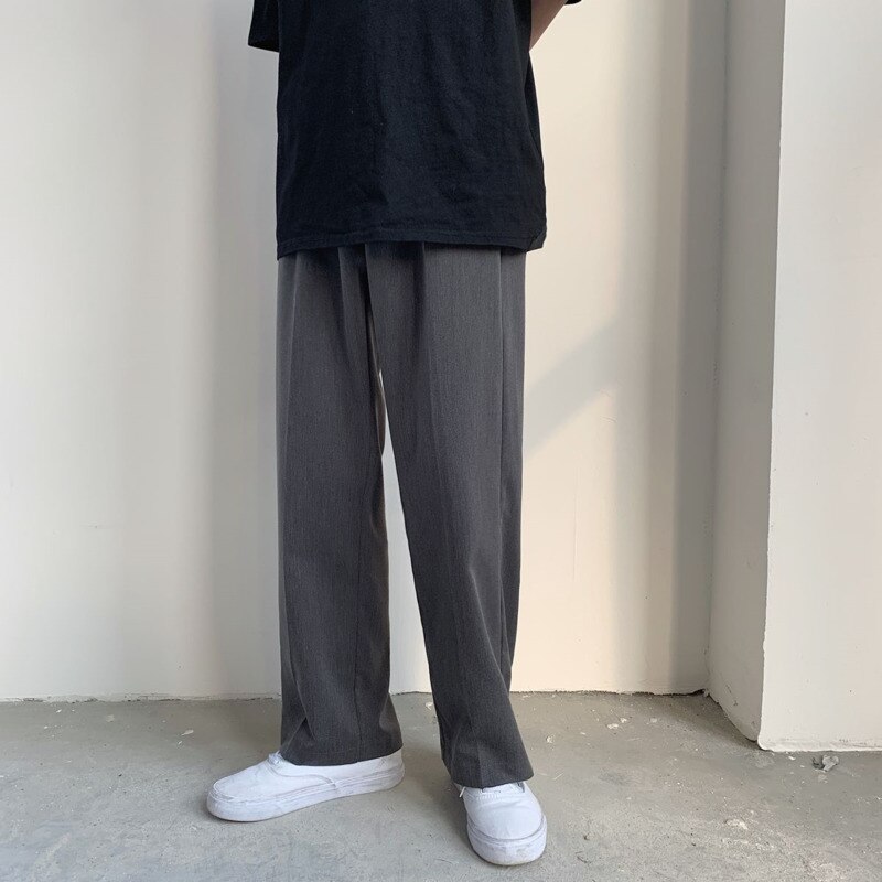Pantalones informales rectos de estilo coreano para hombre, traje de negocios de Color sólido, ropa de calle, pantalones de vestir sueltos